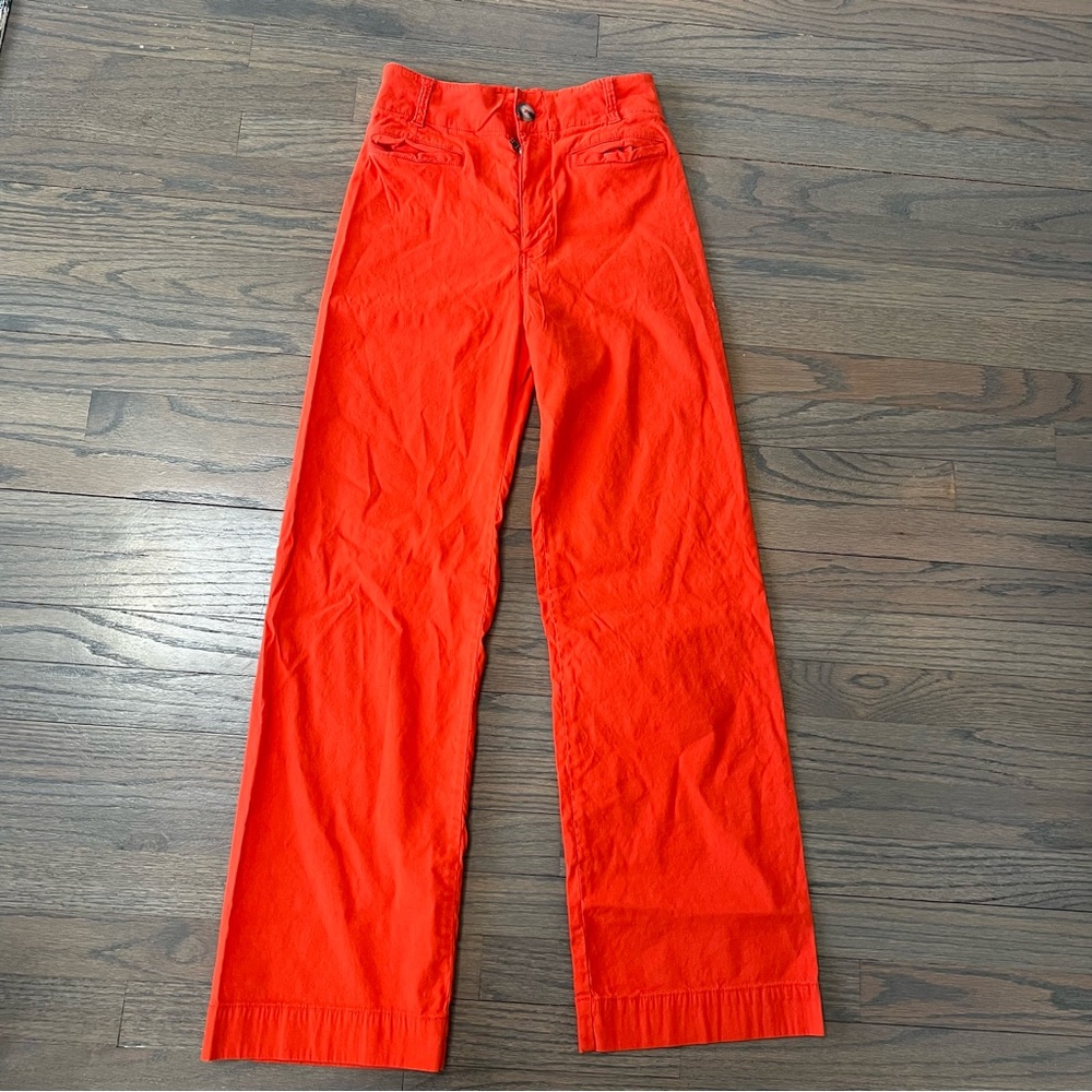 SOLD Maeve Colette Pants Wide Leg Full Length Trouser Orange Size 26